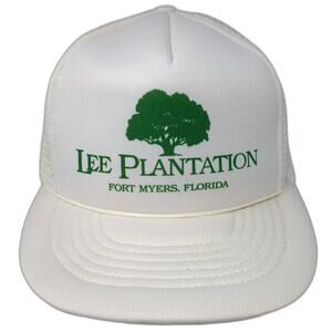 Sunbelt Trucker Hat White One Size Snapback Lee Plantation Florida Tree Mesh